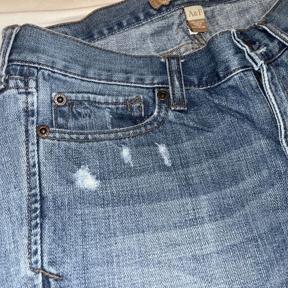 Vintage Y2K Abercrombie & Fitch Low Rise Bootcut Distressed Jeans Sz 2 Short - Picture 8 of 11